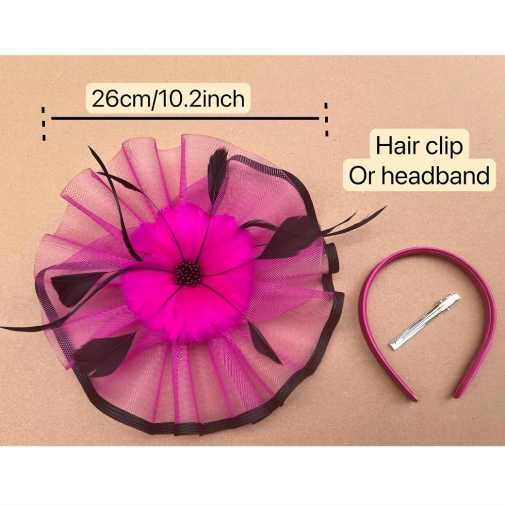 NEW! Fuschia And Black Kentucky Derby Hat - Picture 4 of 6